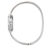 Calvin Klein Damenuhr Classic mit 24,5mm Zifferblatt, silberfarbenes Zifferblatt, Quarzuhr, elegantes Design