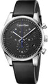 Calvin Klein Steadfast Herrenuhr mit schwarzem Zifferblatt, Chronograph, 42mm Swiss Made, Quarz, Edelstahlarmband