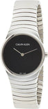 Calvin Klein Whirl Damenuhr mit schwarzem Zifferblatt, Edelstahlarmband und Quarzwerk, Swiss Made, 33mm Gehäusedurchmesser