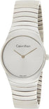 Calvin Klein Whirl Damenuhr, 33mm Quarzuhr mit silbernem Zifferblatt und Edelstahlgehäuse, Swiss Made