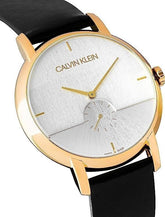 Calvin Klein Herrenuhr Classic, Quarzuhr mit 43mm Gehäuse und silbernem Zifferblatt, Swiss Made, stilvolle Armbanduhr