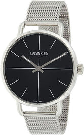 Calvin Klein Even Herrenuhr, 42mm Swiss Made, schwarze Zifferblatt, Quarz, elegantes Design, Armbanduhr für Herren