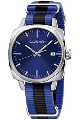 Calvin Klein Fraternity Herrenuhr mit blauen Zifferblatt, Quarzuhr, 38,7mm Swiss Made, elegantes Design