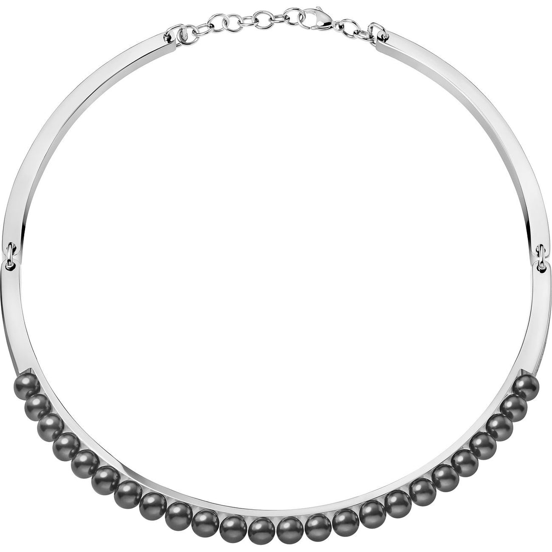 Calvin Klein Damen Halskette Circling aus Edelstahl in Silber, elegante Halsreif mit schlichtem Design