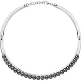 Calvin Klein Damen Halskette Circling aus Edelstahl in Silber, elegante Halsreif mit schlichtem Design