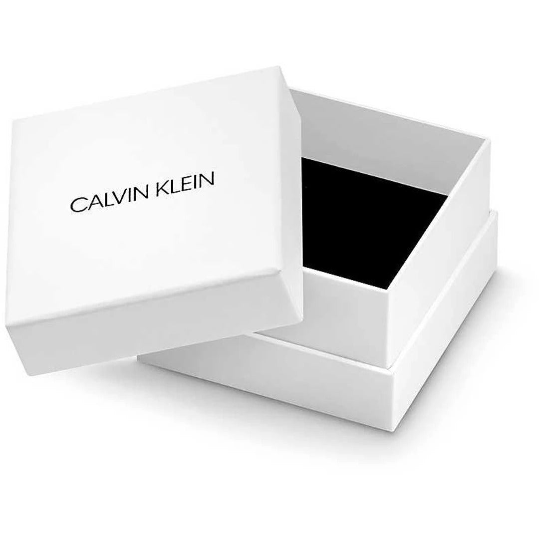 Calvin Klein Damen-Halskette Circling aus Edelstahl, silberfarben, modernes Design, feine Kette mit kreisförmigem Anhänger.