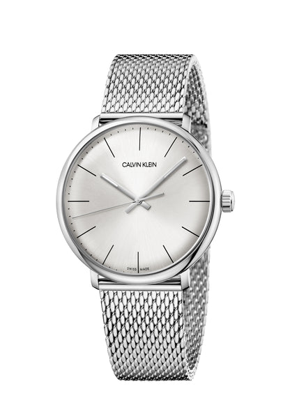 Calvin Klein High Noon Herrenuhr 40mm Swiss Made mit dunklem Zifferblatt und Edelstahlarmband, elegante Herrenuhr für Männer