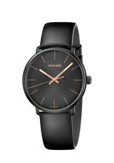 Calvin Klein Herrenuhr Classic, Quarzuhr mit 40mm Gehäuse, Swiss Made, stilvolles Design, schwarzes Zifferblatt und Edelstahlarmband