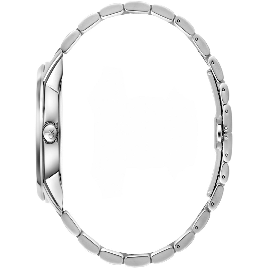 Calvin Klein Infinite Automatikuhr 42mm mit Swiss Made Uhrwerk, Edelstahlarmband und schwarzem Zifferblatt.