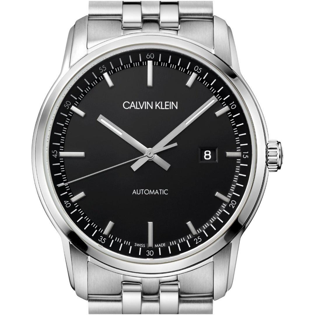 Calvin Klein Infinite Herrenuhr 42mm mit Schweizer Uhrwerk, Edelstahlarmband und schwarzem Zifferblatt, Swiss Made.