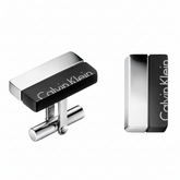 Calvin Klein Boost Manschettenknöpfe für Herren aus Edelstahl in Silber und Schwarz, stilvoll und elegant.