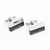 Calvin Klein Boost Manschettenknöpfe für Herren aus Edelstahl in Silber und Schwarz, elegante Accessoires für formelle Anlässe