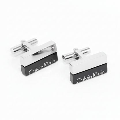 Calvin Klein Boost Manschettenknöpfe für Herren aus Edelstahl in Silber und Schwarz, elegante Accessoires für formelle Anlässe