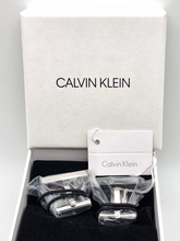 Calvin Klein Boost Manschettenknöpfe für Herren aus Edelstahl in Silber und Schwarz, stilvolle Accessoires für formelle Anlässe