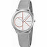 Calvin Klein Minimal Quartz Damenarmbanduhr mit weißem Ziffernblatt und schmalem Armband, elegantes Damenuhr-Design