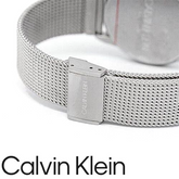Calvin Klein Damenarmbanduhr mit minimalistischem Design, weißem Ziffernblatt und silbernem Armband, elegante Damenarmbanduhr