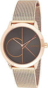 Calvin Klein Minimal Unisex-Uhr mit 35mm Gehäuse, schwarzem Zifferblatt und Quarzwerk, Swiss Made, elegantes Design