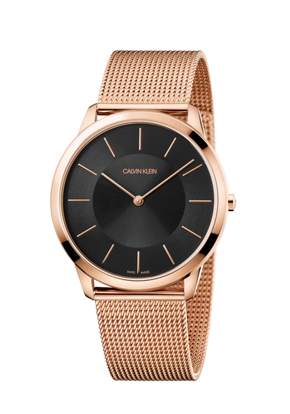 Calvin Klein Minimal Herrenuhr mit 43mm Quarzwerk, Swiss Made, elegantes Design, rundes Zifferblatt und Edelstahlarmband