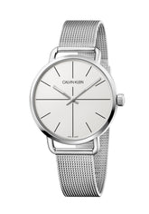 Calvin Klein Even Herrenuhr, 42mm Quarzuhr mit Swiss Made, elegantes Design, schwarzes Zifferblatt und Edelstahlarmband