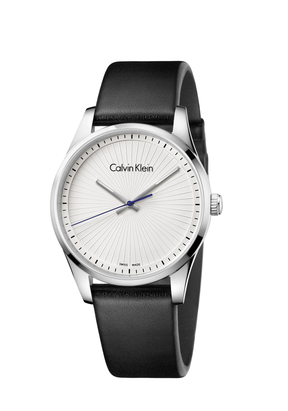 Calvin Klein Herrenuhr Classic, 40mm Quarzuhr mit schwarzem Zifferblatt und Edelstahlarmband, Swiss Made, Modell K8S211C6