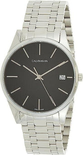 Calvin Klein Herrenuhr mit 40mm Gehäuse und schwarzem Zifferblatt, Swiss Made, Quarzwerk, elegante Herrenarmbanduhr