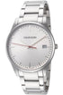 Calvin Klein Herrenuhr mit 40mm Quarzwerk, silbernes Zifferblatt und Edelstahlarmband, Swiss Made, stilvolles Design