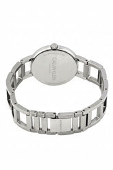Calvin Klein Cheers Damenuhr mit 32mm Gehäuse, Quarzwerk, Swiss Made, elegantes Design, goldfarbenes Zifferblatt und Armband