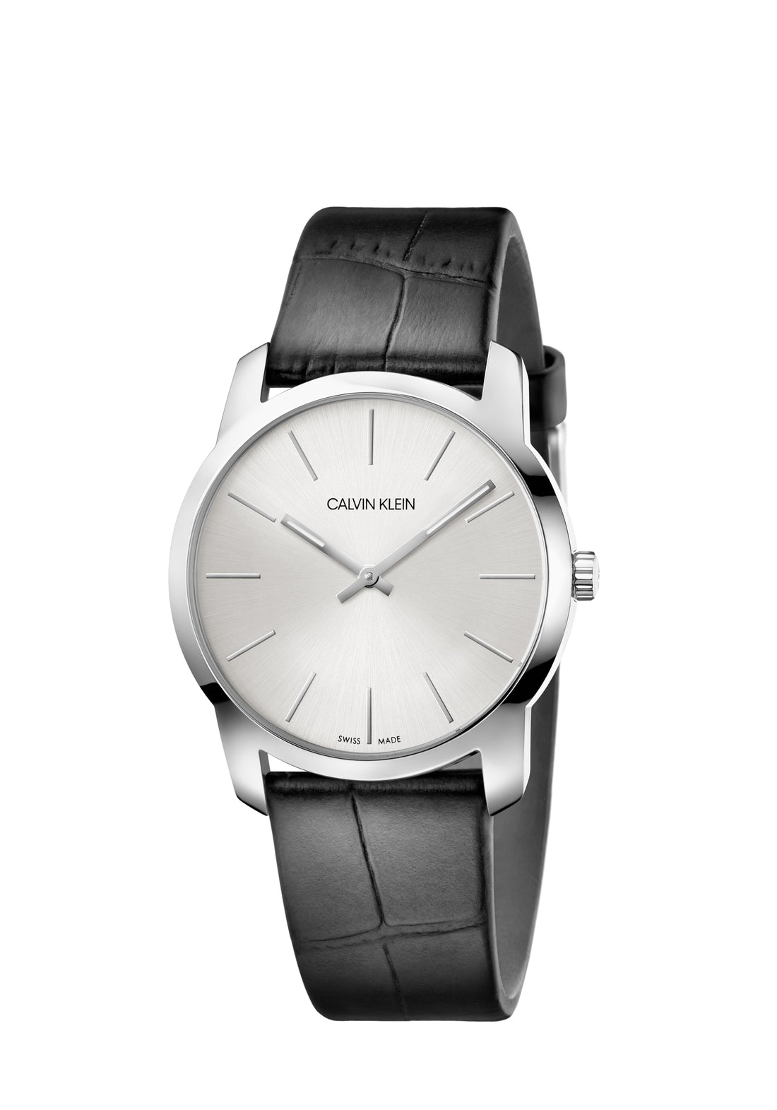 Calvin Klein City Unisex-Uhr 37mm Quarzuhr mit Edelstahlarmband und schlichtem Zifferblatt, Swiss Made, K2G221C6