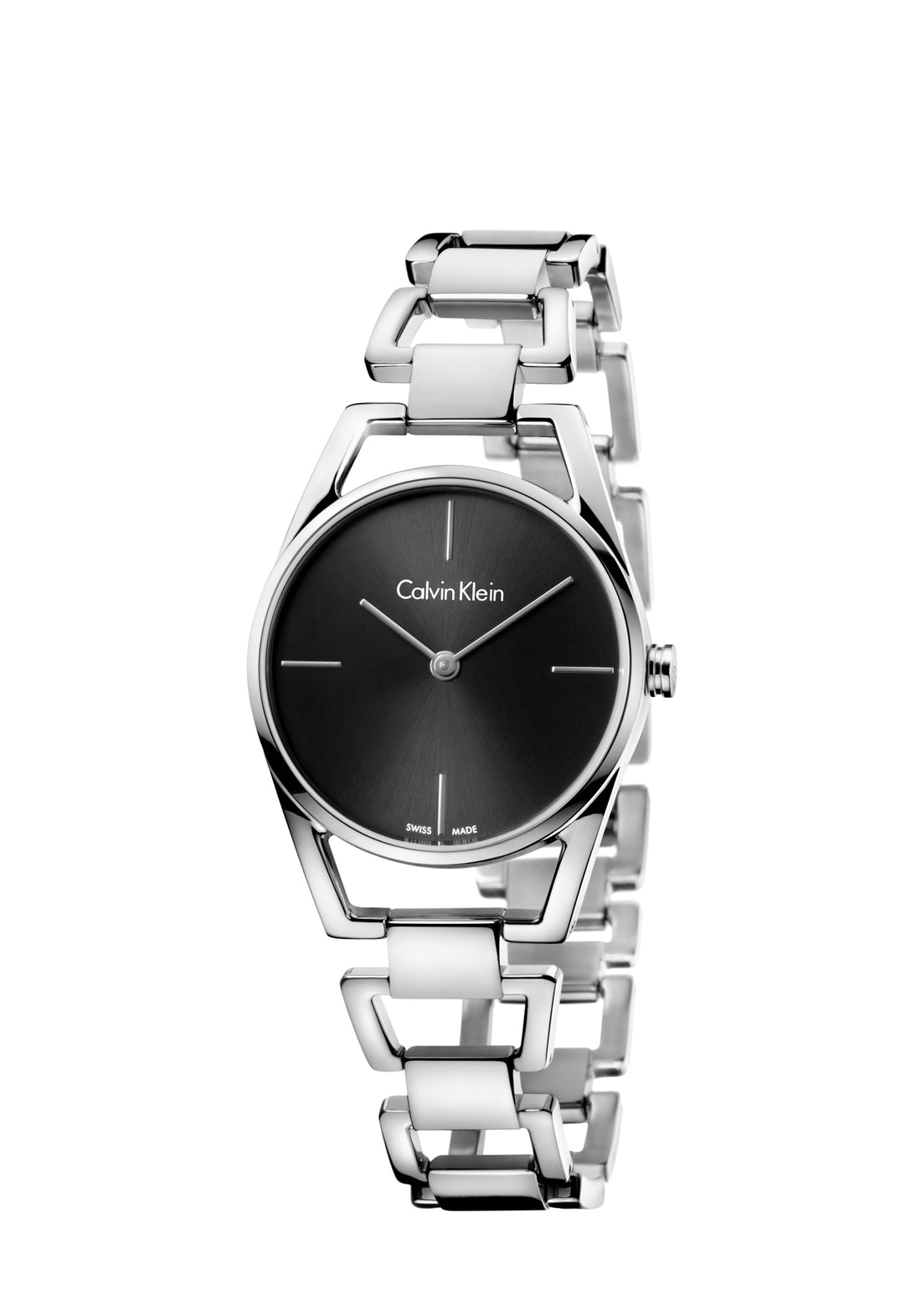 Calvin Klein Dainty Damenuhr mit 30mm Gehäuse, Quarzwerk, Swiss Made, elegantes Design, goldfarbenes Armband