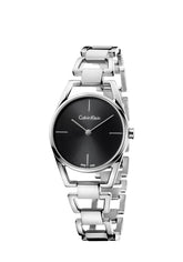 Calvin Klein Dainty Damenuhr mit 30mm Gehäuse, Quarzwerk, Swiss Made, elegantes Design, goldfarbenes Armband