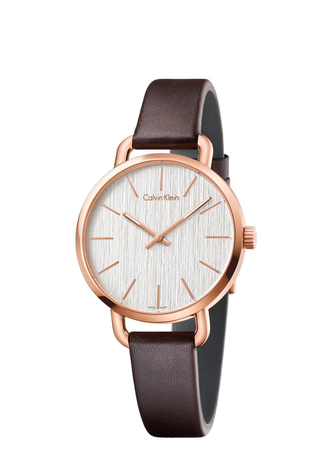 Calvin Klein Even Damenuhr, 36mm Quarzuhr mit Edelstahlarmband und Swiss Made Präzision, stilvolles Design.