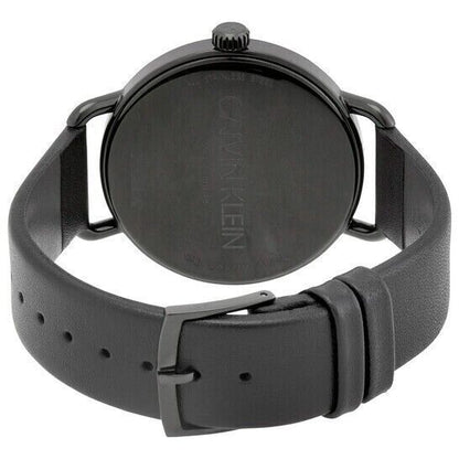 Calvin Klein Herrenuhr Even, 42mm Quarzuhr mit Edelstahlarmband und schwarzem Zifferblatt, Swiss Made, K7B214CP