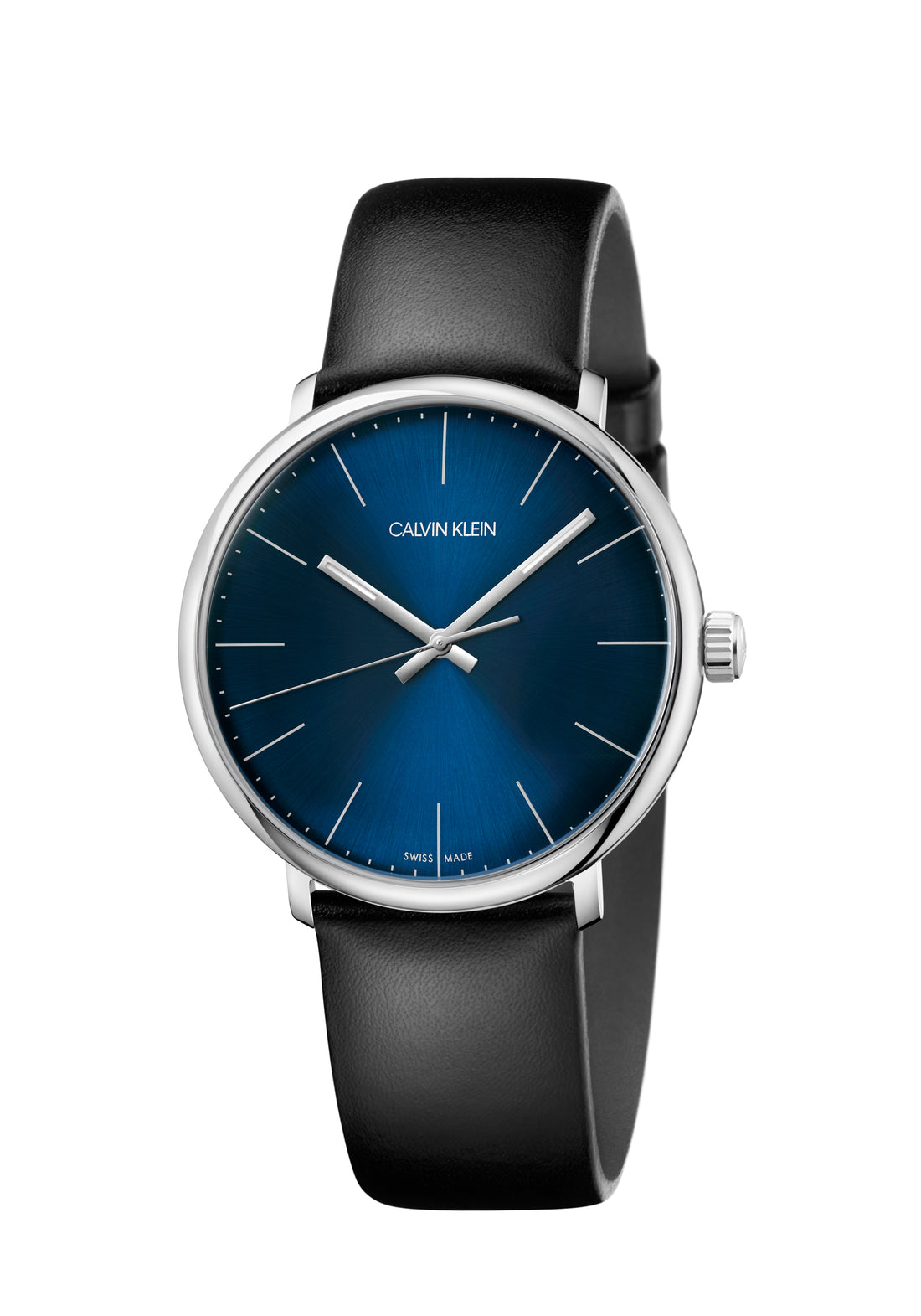 Calvin Klein High Noon Herrenuhr, 40mm, Quarzuhr mit Swiss Made, elegantes Design, Edelstahlarmband und dunkles Zifferblatt