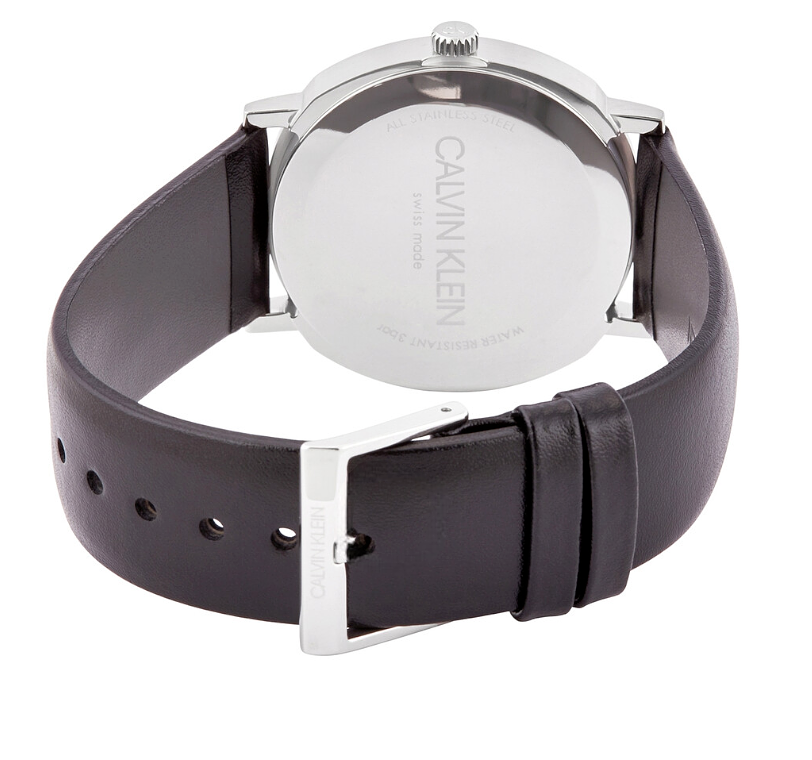 Calvin Klein Posh Herrenuhr, 40mm, Swiss Made, Quarzuhr mit schwarzem Zifferblatt und Edelstahlarmband
