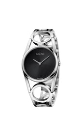 Calvin Klein Quarzuhr 50mm mit Schweizer Uhrwerk, schwarzes Zifferblatt und Edelstahlarmband, stilvolle Herrenuhr
