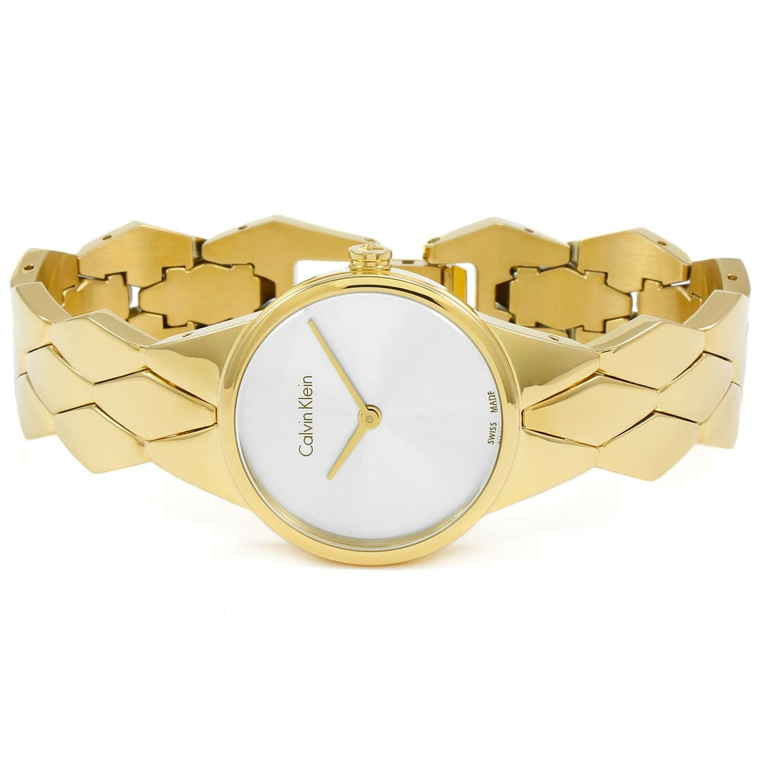 Calvin Klein Snake Damenuhr mit 28mm Gehäuse, Quarzuhr, Swiss Made, elegante Uhr mit Snake-Design, modisches Accessoire