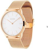 Calvin Klein Minimal Herrenuhr mit 43mm Edelstahlgehäuse, gold-rosé Armband, Swiss Made, Quarzuhr, Modell K3M2T626