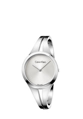Calvin Klein Quarzuhr Swiss Made mit schwarzem Zifferblatt und Edelstahlarmband, elegante Damen- oder Herrenuhr.