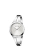 Calvin Klein Quarzuhr Swiss Made mit schwarzem Zifferblatt und Edelstahlarmband, elegante Damen- oder Herrenuhr.