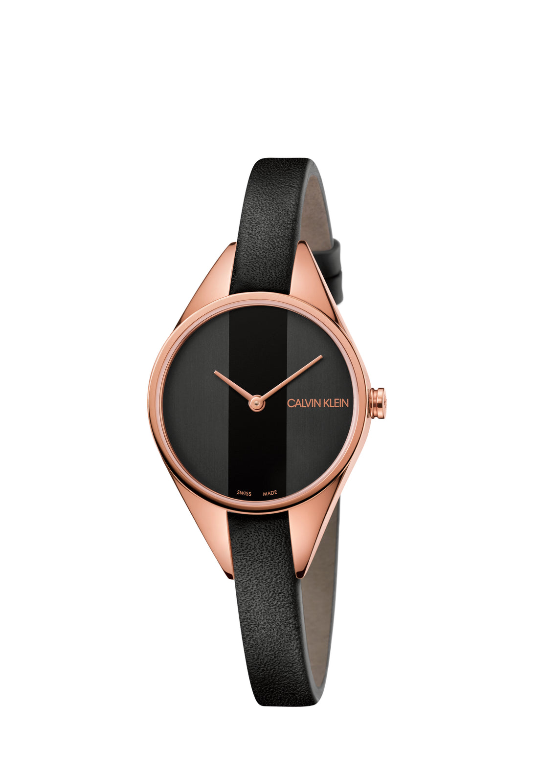 Calvin Klein Rebel Damenuhr 29mm Quarzuhr Swiss Made mit Edelstahlarmband und minimalistischem Zifferblatt.