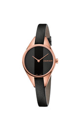 Calvin Klein Rebel Damenuhr 29mm Quarzuhr Swiss Made mit Edelstahlarmband und minimalistischem Zifferblatt.
