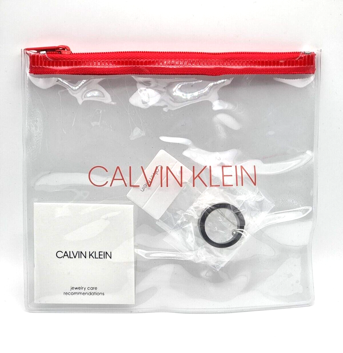 Schwarzer unisex Edelstahlring von Calvin Klein Magnet, Größe 60, mit schlichtem Design und mattierter Oberfläche.