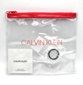 Schwarzer unisex Edelstahlring von Calvin Klein Magnet, Größe 60, mit schlichtem Design und mattierter Oberfläche.