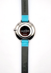 Calvin Klein Rise Damenuhr mit 38mm Gehäuse, Quarzwerk, türkises Zifferblatt, Swiss Made, elegante Damenuhr