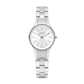 Calvin Klein City Damenuhr, Quarzuhr mit 28mm silbernem Zifferblatt und Edelstahlarmband, Swiss Made.