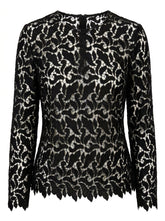 Emporio Armani Bluse Schwarz Creme Spitze — ghost