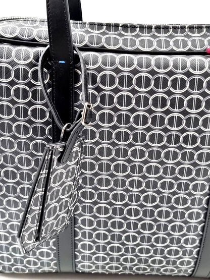 Schwarze Davidoff Colorama Business Tasche mit Reißverschluss, elegante Tasche für den Geschäftsgebrauch.