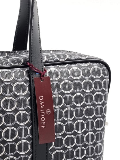 Schwarze Davidoff Colorama Business Tasche mit Reißverschluss, elegantes Design, geeignet für Geschäftsunterlagen und Laptop.