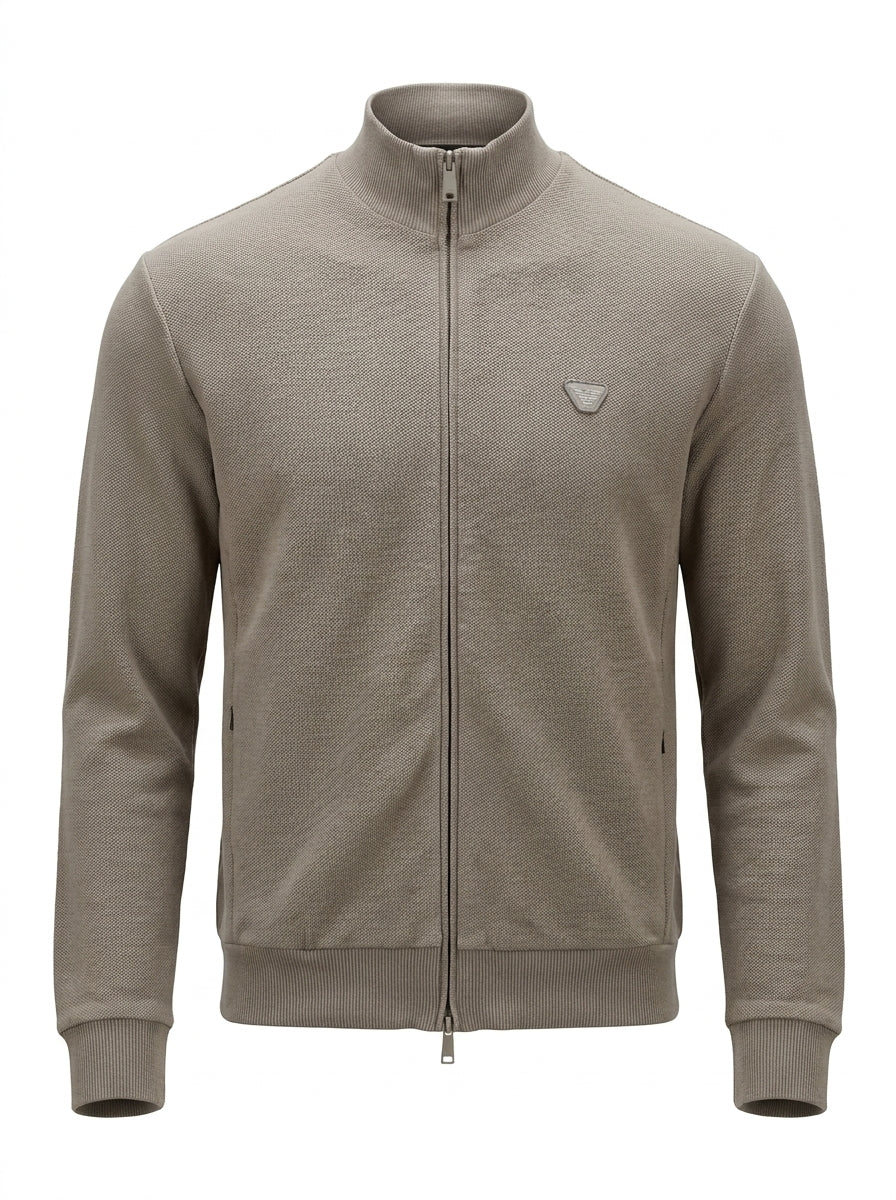 Armani Jeans Sweatshirt Beige mit Reißverschluss — ghost