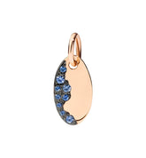 Dodo Precious Tag aus 9 Karat Roségold mit blauen Saphiren, elegantes Schmuckstück mit filigraner Gestaltung.